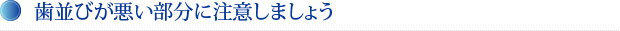 歯並びが悪い部分に注意しましょう